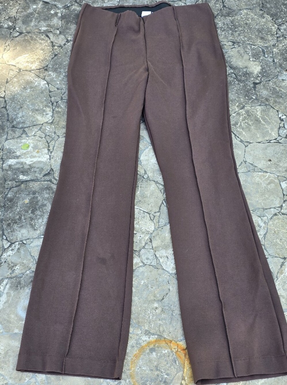 GAP Brown Kick Boot Casual Pants with Elastic Waist M Tall